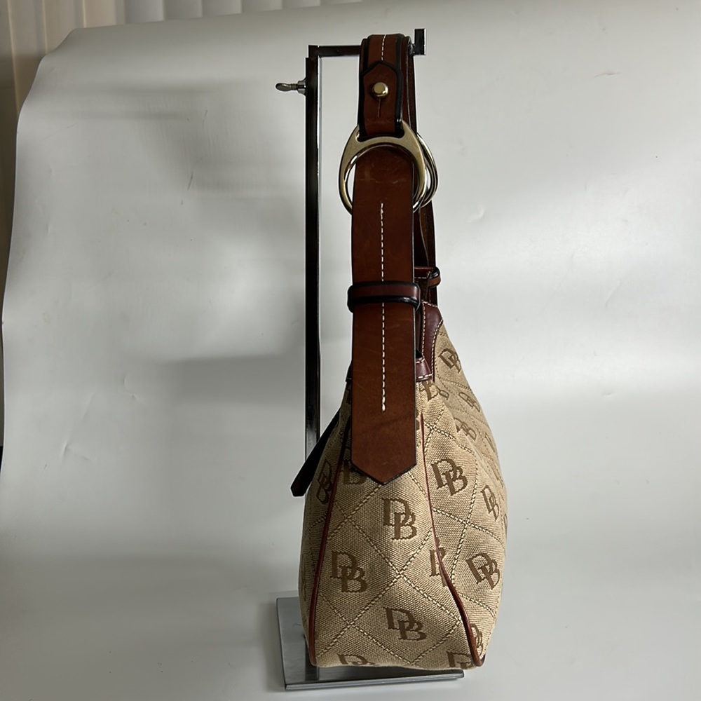 Dooney & Bourke  Monogram Satchel Signature Brown Leather/Canvas Shoulder Bag - Picture 4 of 16